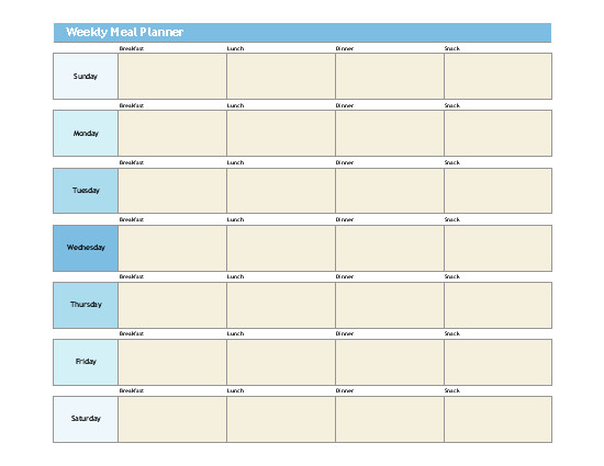 Meal Planning Template Excel Simple Meal Planner