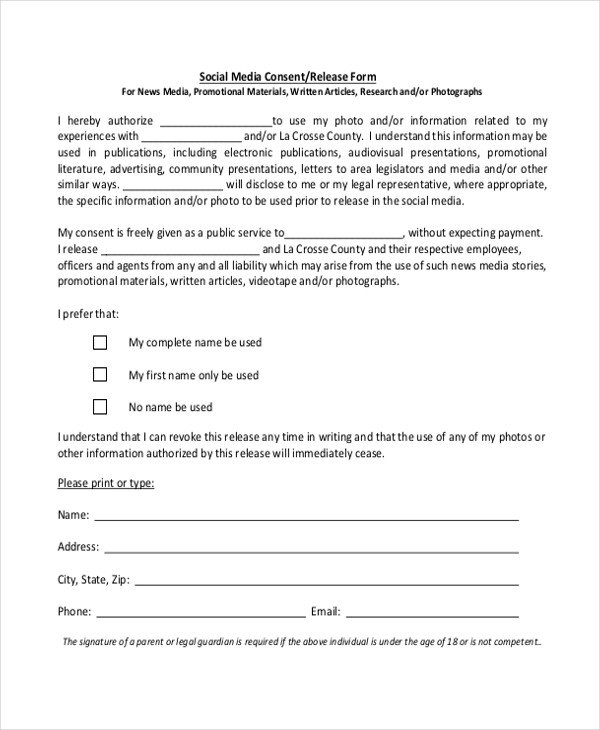 Media Release form Template Sample Media Release form 10 Free Documents In Pdf