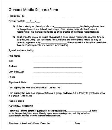 Media Release forms Template General Media Release form Seven Great Lessons You Can