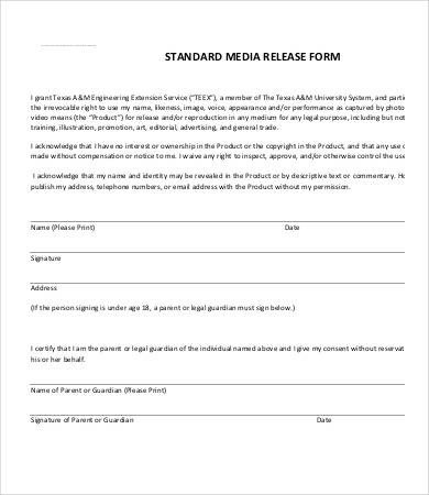 Media Release forms Template Media Release form Template 13 Mon Mistakes Everyone