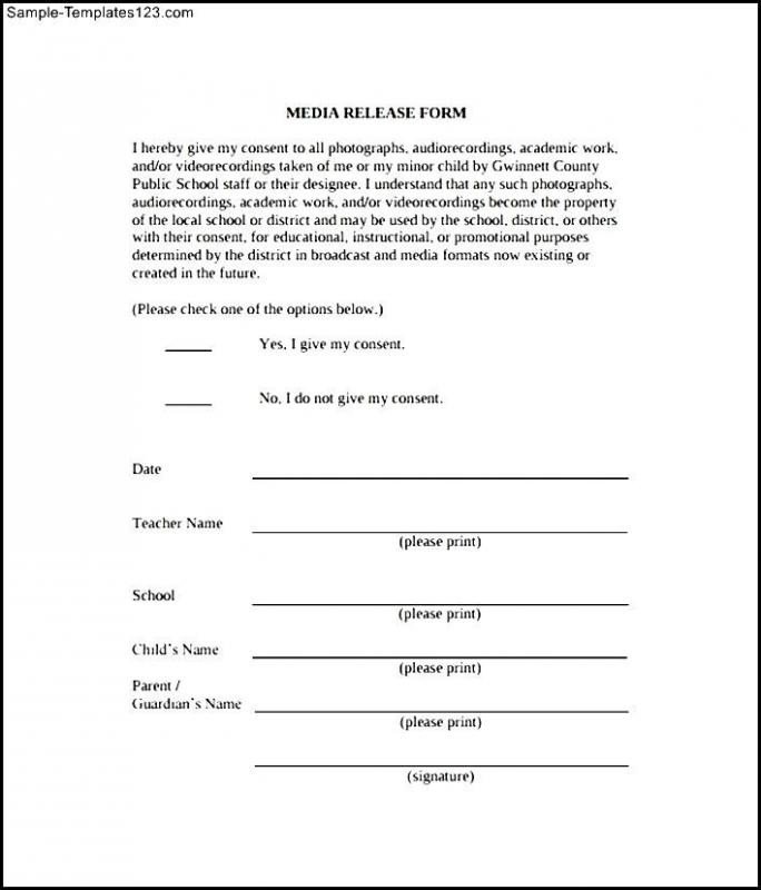 Media Release forms Template social Media Release form