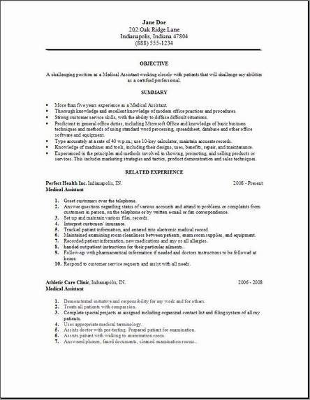 Medical assistant Resume Templates Medical assistant Resume Occupational Examples Samples