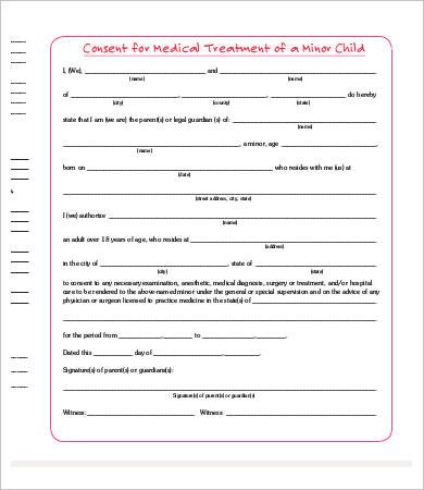 Medical Consent form Template Medical Consent form 9 Free Pdf Word Documents