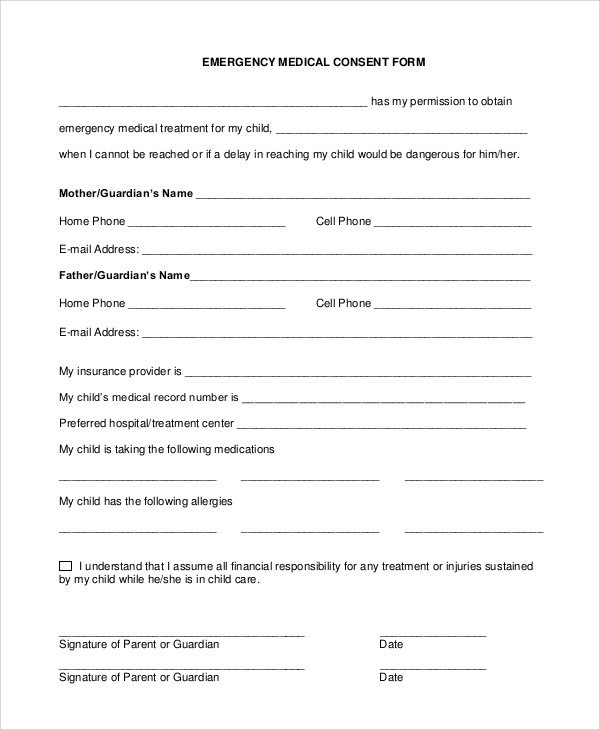 Medical Consent form Template Sample Medical Consent form 9 Examples In Pdf Word