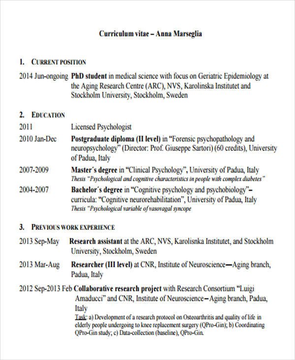 Medical Curriculum Vitae Templates 10 Medical Curriculum Vitae Templates Pdf Doc