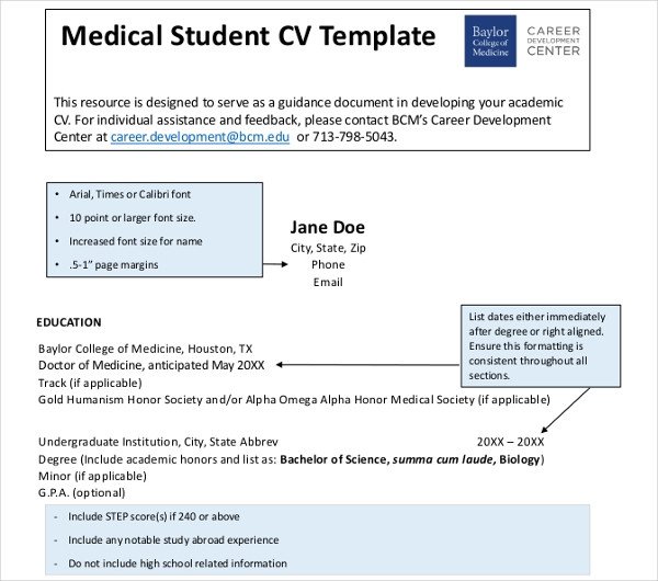 Medical Curriculum Vitae Templates 10 Sample Medical Curriculum Vitae Templates Pdf Doc