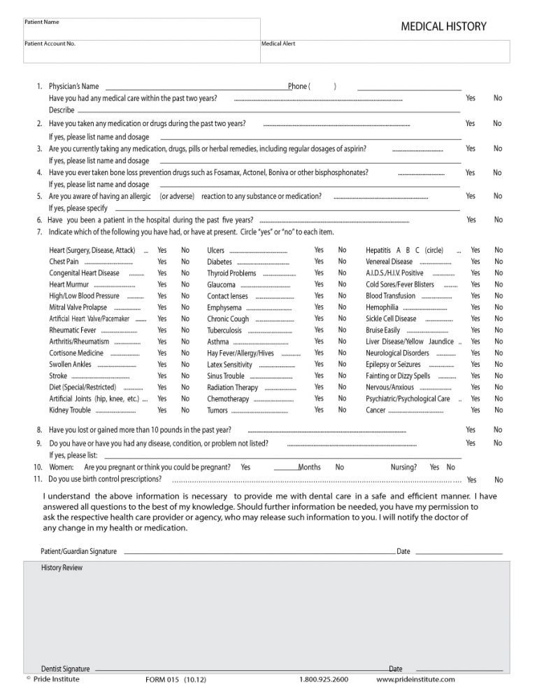 Medical History form Templates 67 Medical History forms [word Pdf] Printable Templates