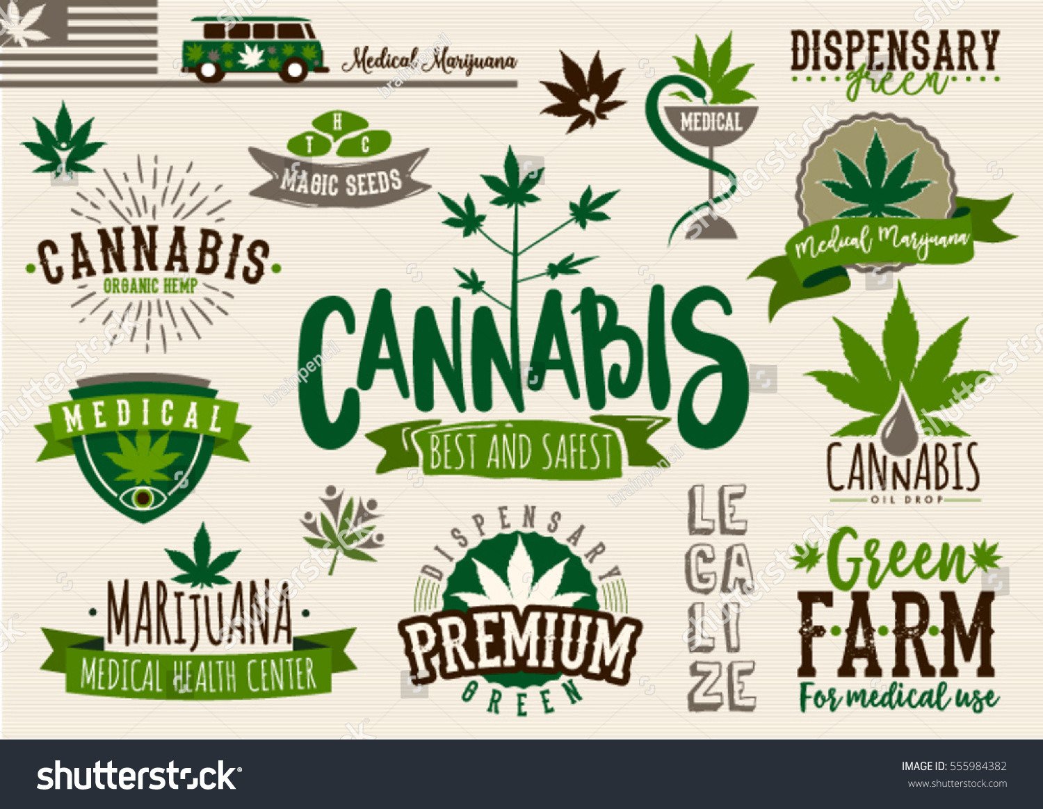 Medical Marijuana Label Template Medical Marijuana Product Label Logo Graphic Stock Vector