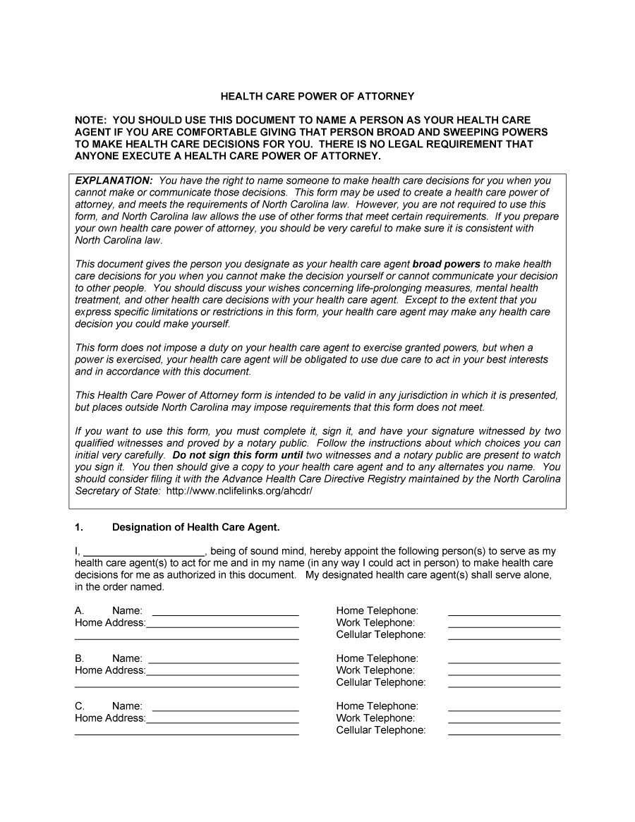 Medical Power Of attorney Template 50 Free Power Of attorney forms &amp; Templates Durable