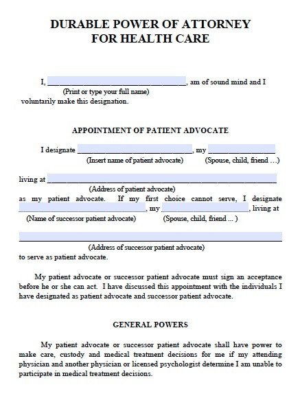 Medical Power Of attorney Template Free Printable Power Of attorney form Generic