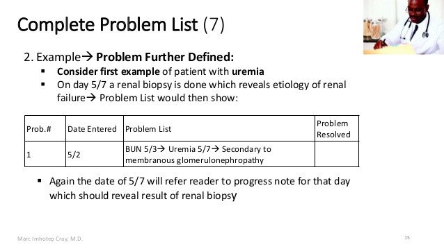 Medical Problem List Template Problem List Example