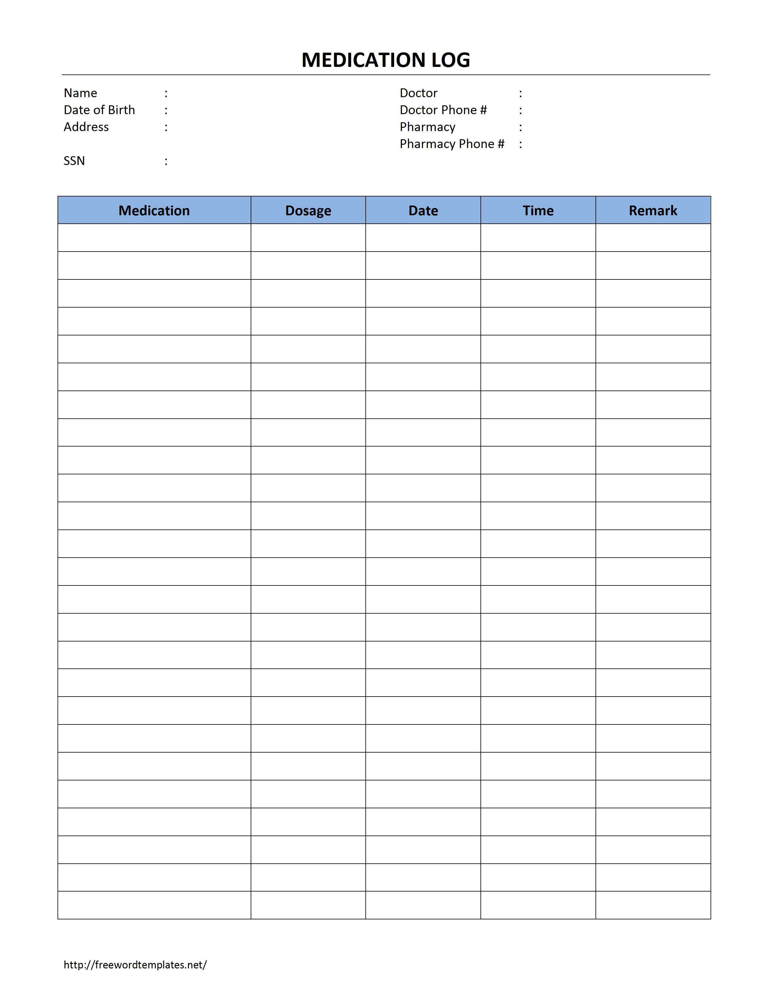 Medical Problem List Template This is A Medication Log Template that You Can Use to