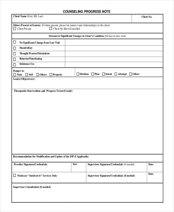 Medical Progress Note Templates 21 Note Template