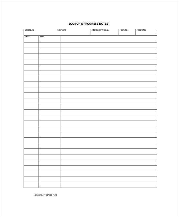 Medical Progress Note Templates 25 Doctor Notes In Pdf