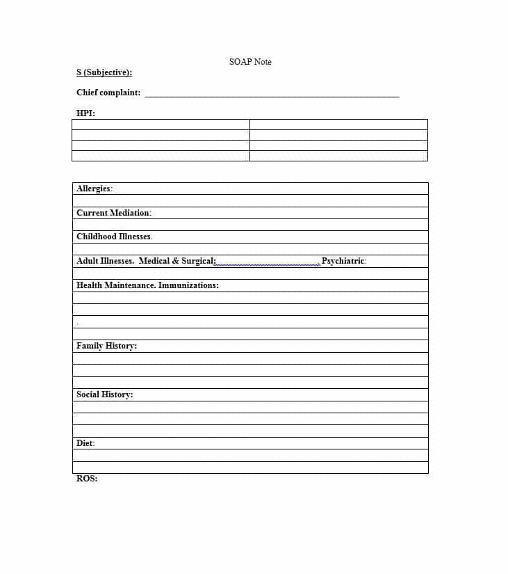 Medical Progress Note Templates 40 Fantastic soap Note Examples &amp; Templates Template Lab
