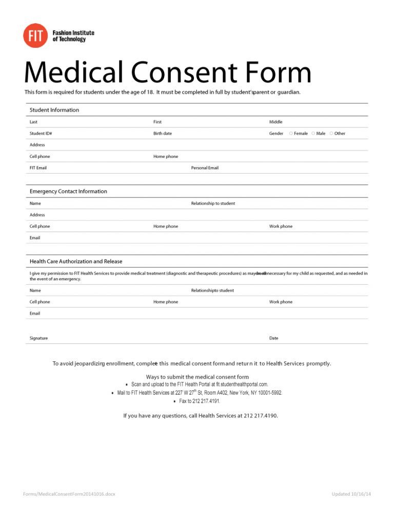 Medical Release form Template 45 Medical Consent forms Free Printable Templates