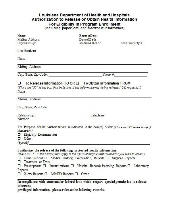 Medical Release form Templates 30 Medical Release form Templates Template Lab