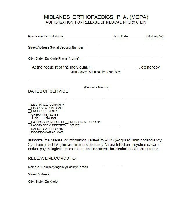 Medical Release form Templates 30 Medical Release form Templates Template Lab