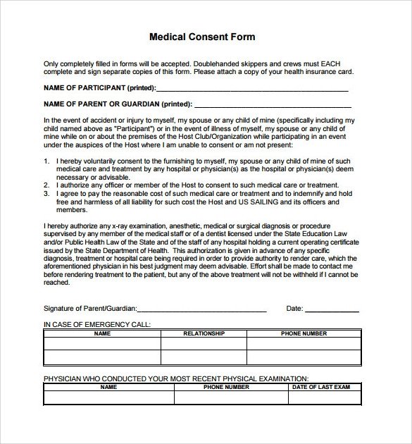 Medical Release form Templates Sample Medical Consent form 13 Free Documents In Pdf