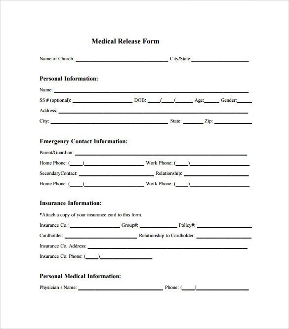 Medical Release form Templates Sample Medical Release form 10 Free Documents In Pdf Word