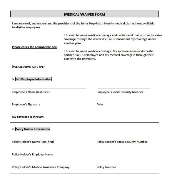 Medical Release forms Template 10 Medical Waiver forms Free Sample Example format