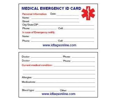 Medical Wallet Card Template 8 Best Of Free Printable Medical Cards Free