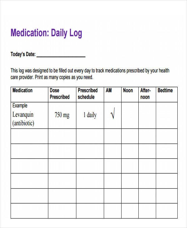 Medication Administration Record Template Excel 43 Log Templates