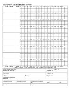 Medication Administration Record Template Excel Home Medication Chart Template Template Medication
