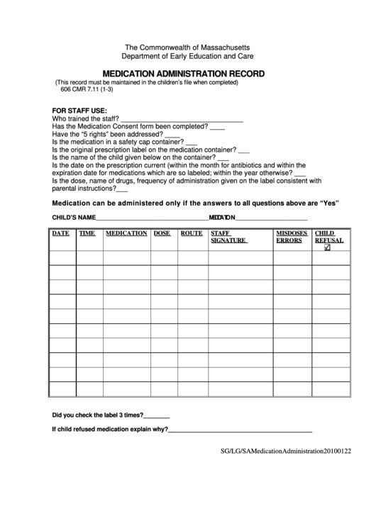 Medication Administration Record Template Pdf Medication Administration Record Printable Pdf