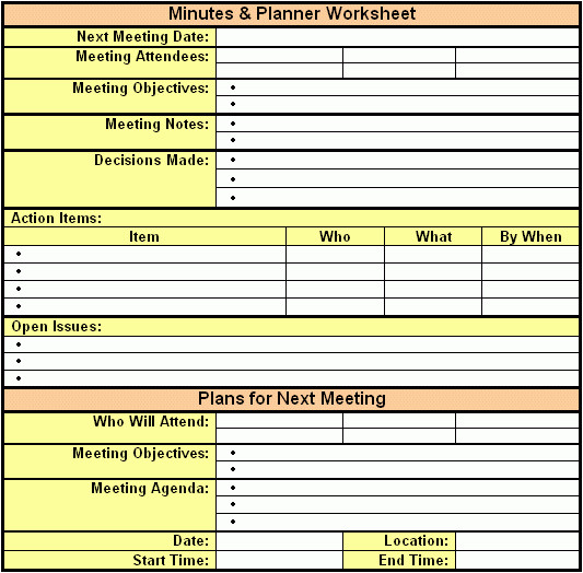 Meeting Minute Template Excel 6 Meeting Minutes Templates Excel Pdf formats