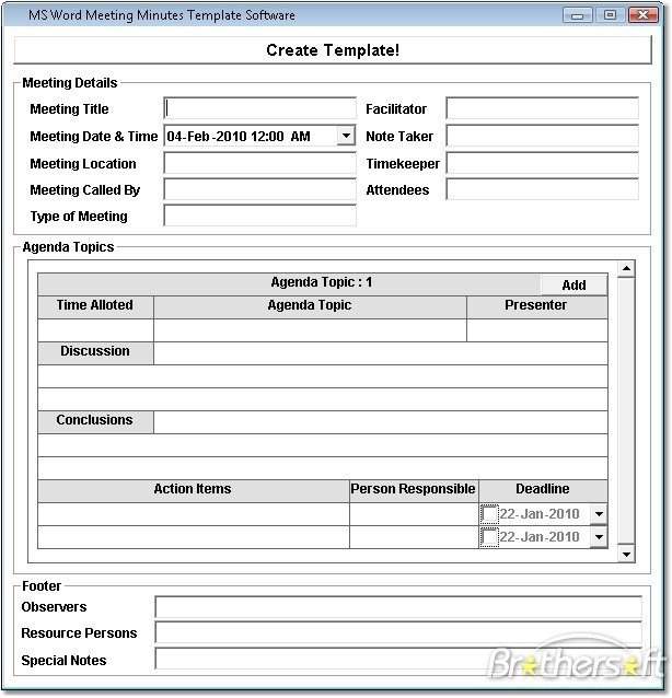 Meeting Minutes Template Word Download Free Ms Word Meeting Minutes Template software