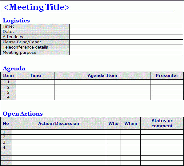 Meeting Notes Template Excel 6 Meeting Minutes Templates Excel Pdf formats