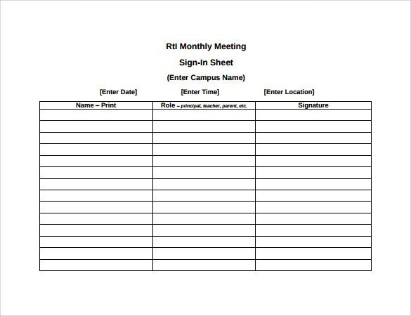 Meeting Sign In Sheet 14 Sample Meeting Sign In Sheets