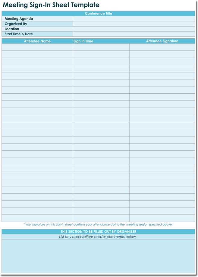 Meeting Sign In Sheet 20 Sign In Sheet Templates for Visitors Employees Class