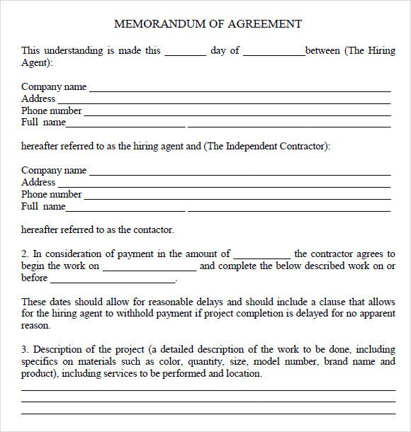 Memorandum Of Agreement Templates 13 Memorandum Of Agreements Pdf Word