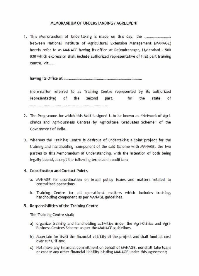 Memorandum Of Agreement Templates 50 Free Memorandum Of Understanding Templates [word]