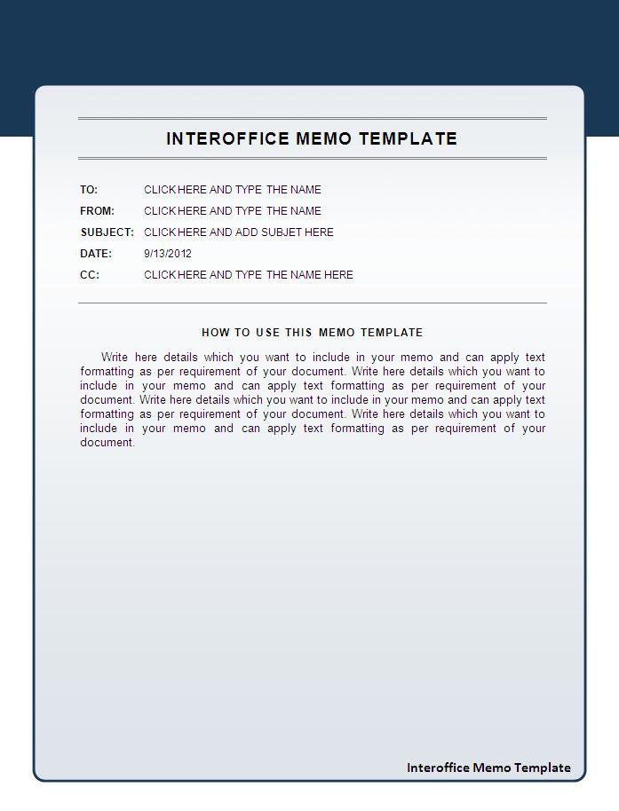 Memorandum Templates for Word Interoffice Memo Template