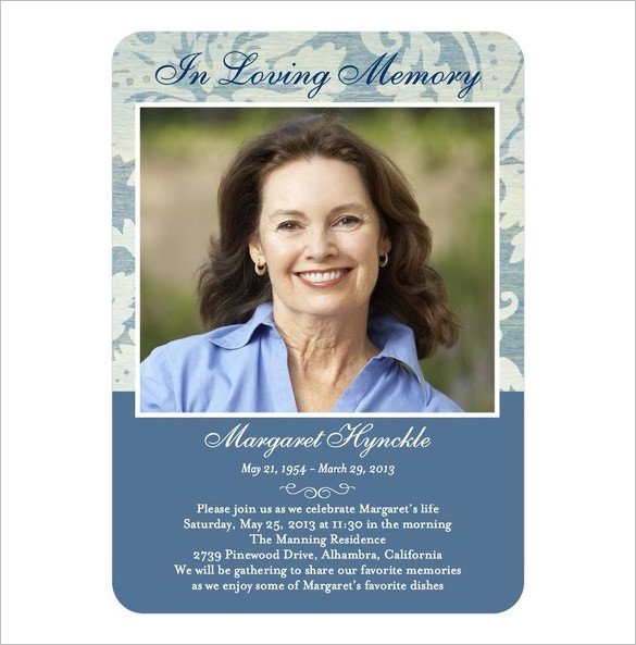 Memorial Card Template Free Download 16 Obituary Card Templates Free Printable Word Excel