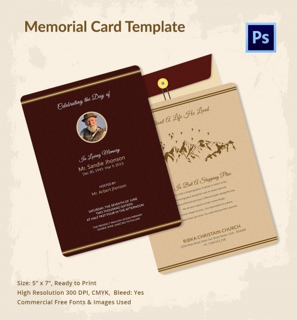 Memorial Card Template Free Download 21 Obituary Card Templates – Free Printable Word Excel