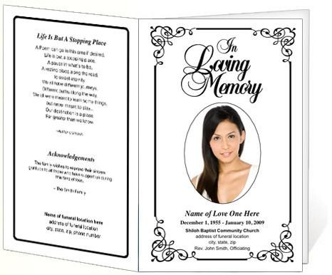 Memorial Card Template Free Download Cadence Funeral Program Template