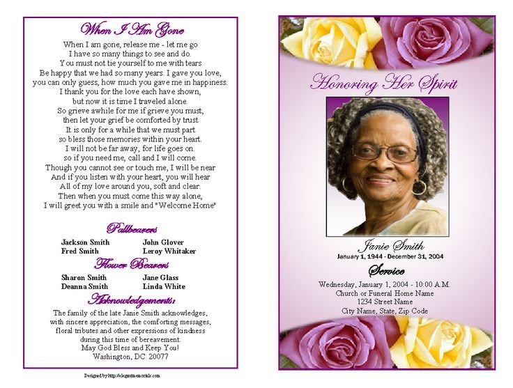 Memorial Services Program Template 73 Best Printable Funeral Program Templates Images On