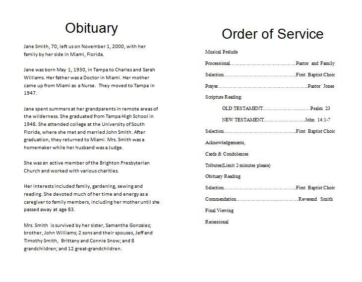 Memorial Services Program Template the Funeral Memorial Program Blog Free Funeral Program