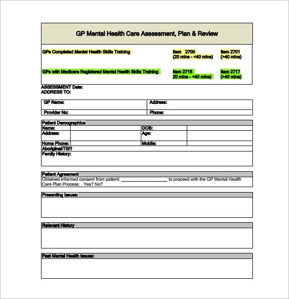 Mental Health Treatment Plan Template 8 Treatment Plan Templates