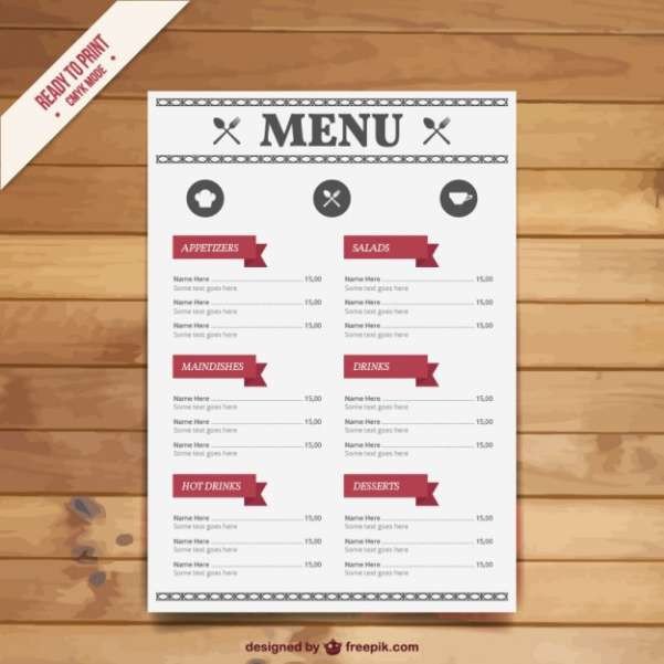 Menu Template Free Download 50 Free Food & Restaurant Menu Templates Xdesigns