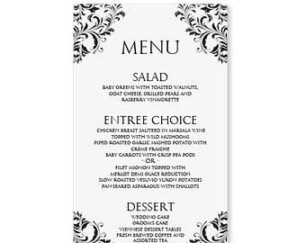 Menu Template Free Download Pin by Jennifer Burris On Printables