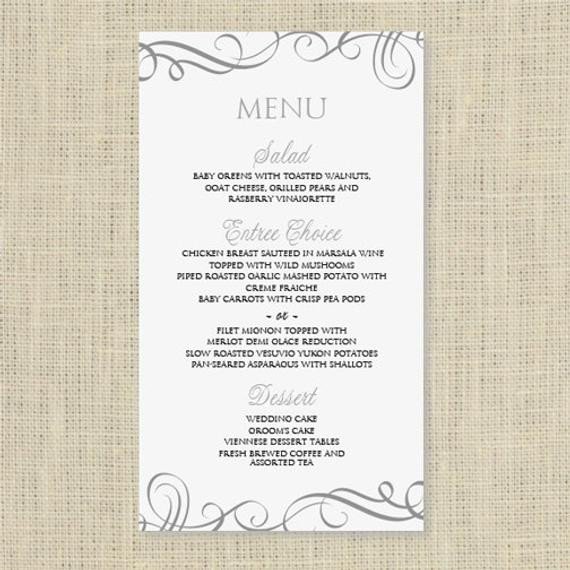 Menu Template Free Download Wedding Menu Card Template Download Instantly by