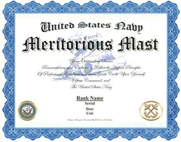 Meritorious Mast Example Meritorious Mast Display Recognition