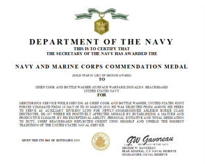 Meritorious Mast Example Summary Action Examples for Navy Mendation Medal