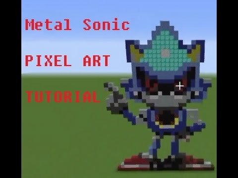 Metal sonic Pixel Art Minecraft Pixel Art How to Make Metal sonic Tutorial