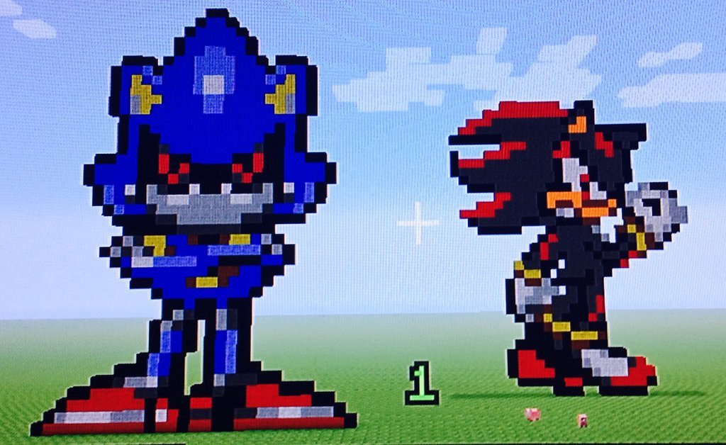 Metal sonic Pixel Art Pixel Art Metal sonic and Shadow by theredhunter11 On
